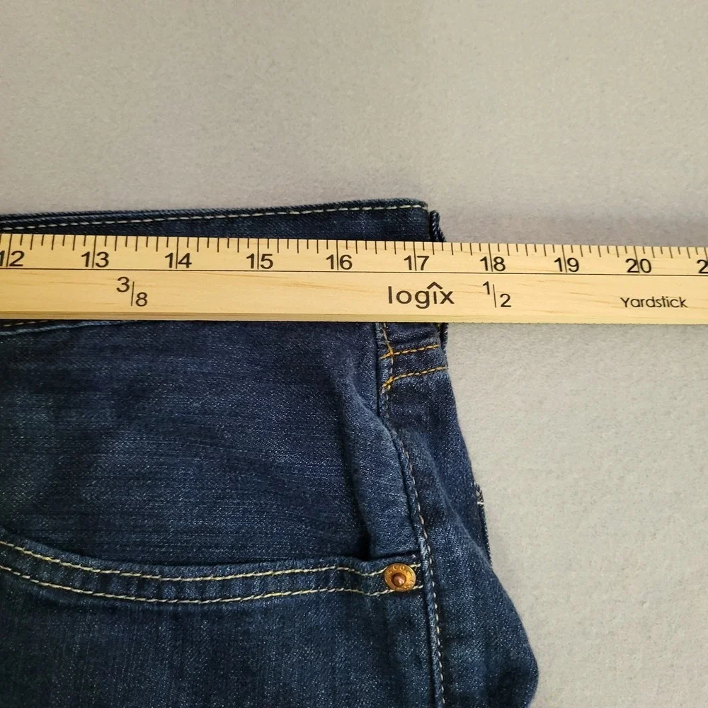 Levi's 505 Men's Denim Blue Jeans Size 34x32 Dark Wash Straight Leg
